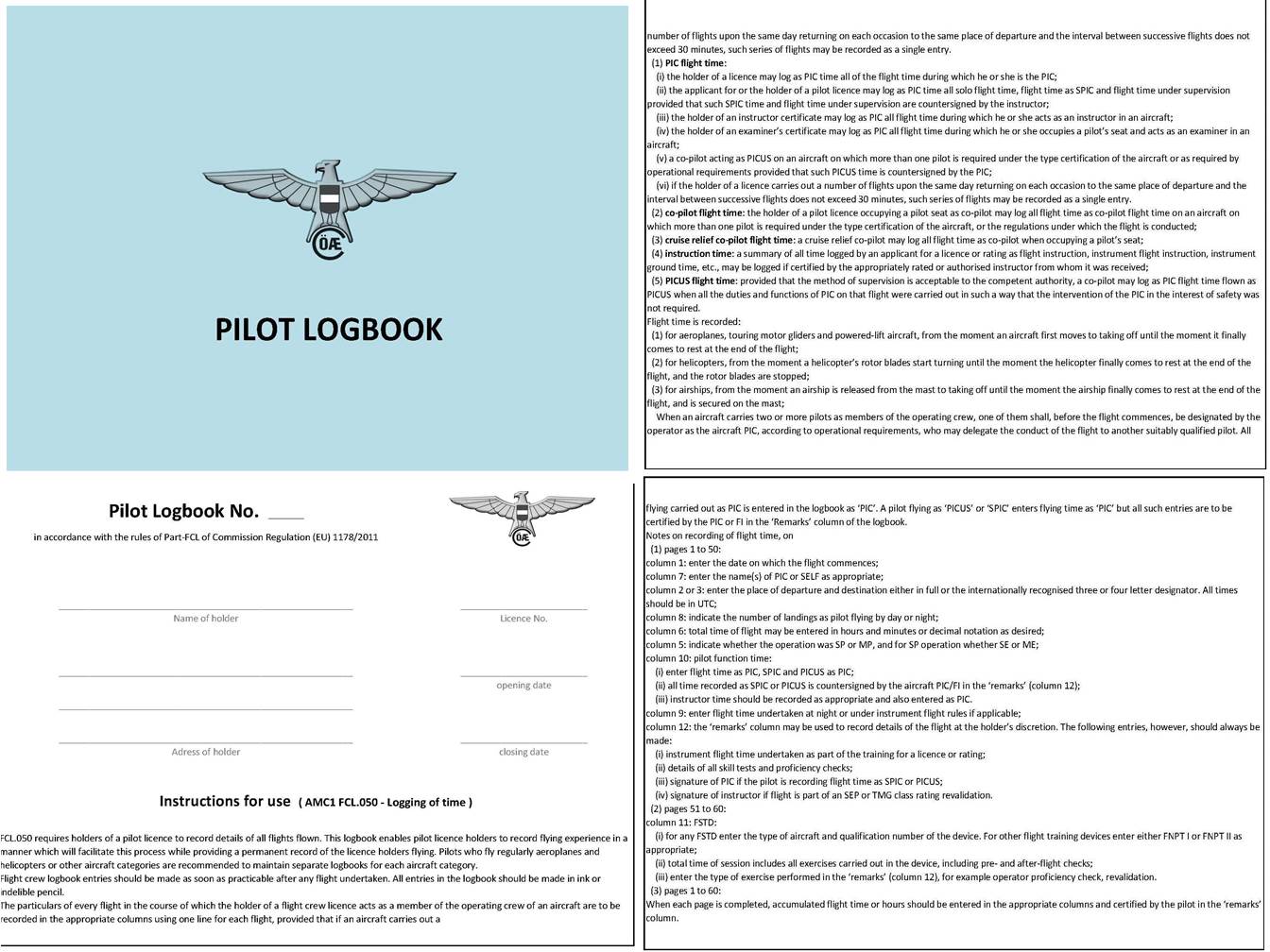 Flugbuch Pilot Logbook A5